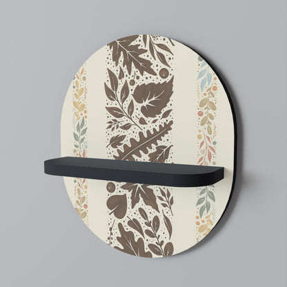FOLIAGE TALES Oval Art Shelf In Black Finish