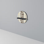 FOLIAGE TALES Oval Art Shelf In Black Finish