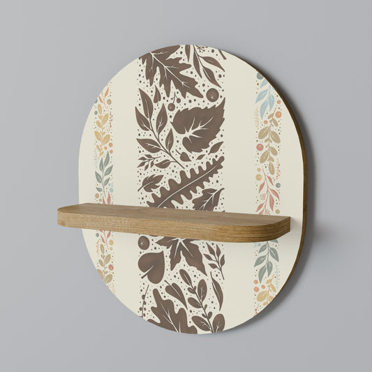 FOLIAGE TALES Oval Art Shelf In Oak Effect