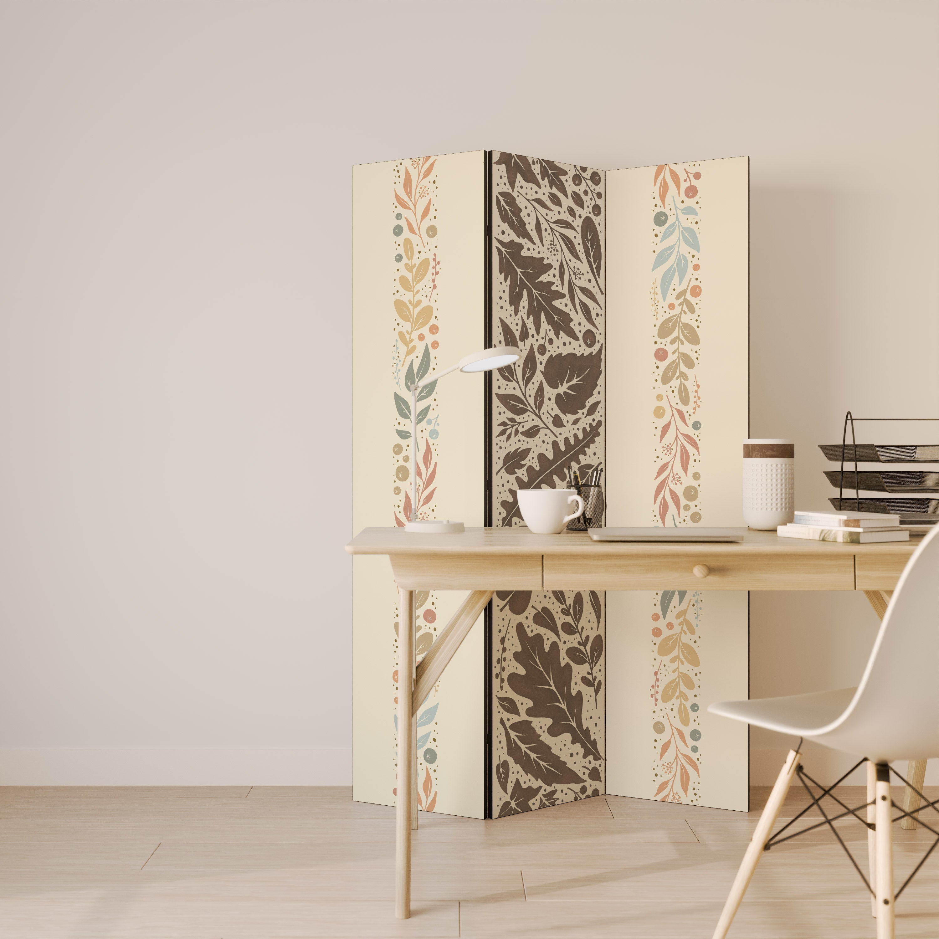 FOLIAGE TALES Dekorativ rumsavdelare med 3 paneler