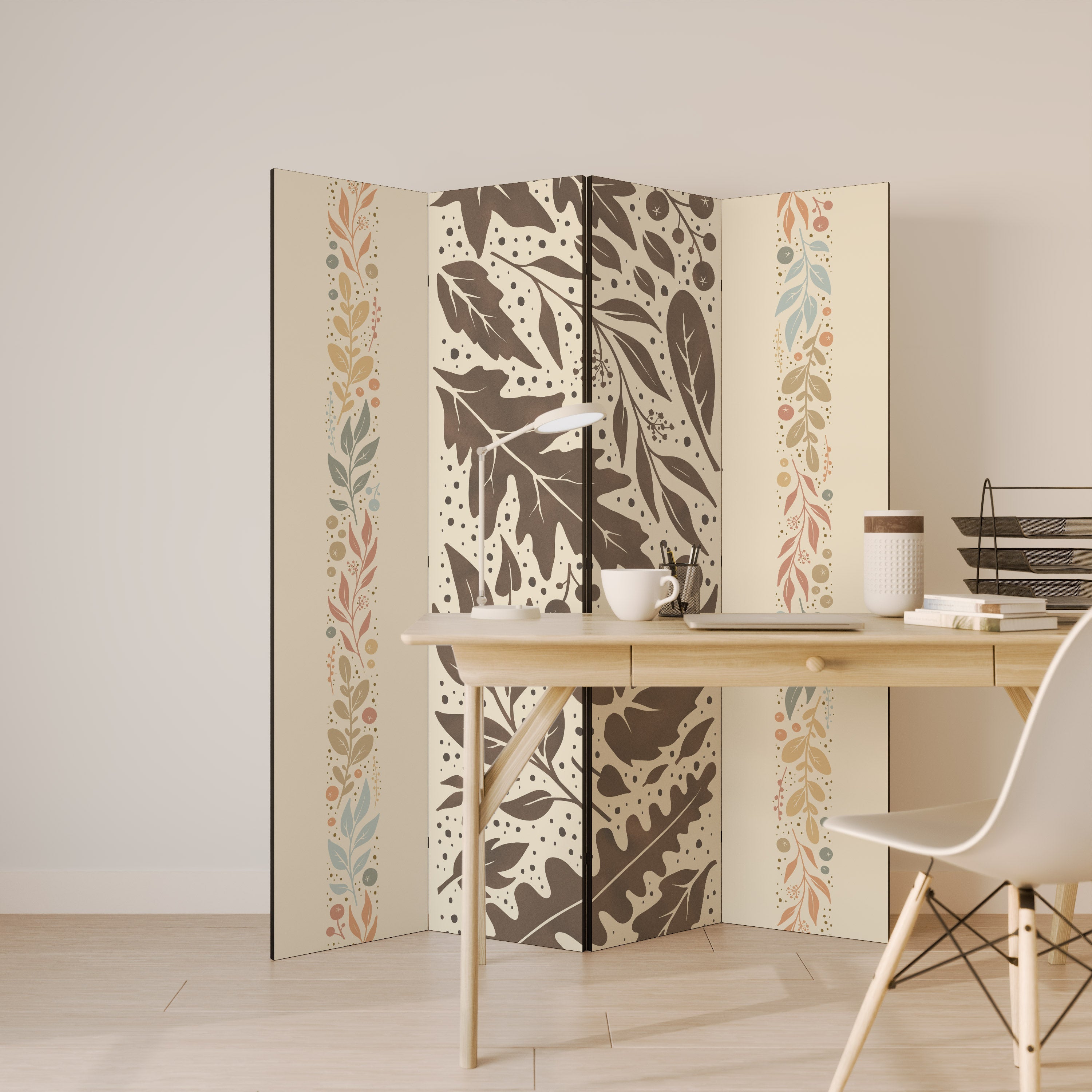 FOLIAGE TALES Dekorativ rumsavdelare med 4 paneler