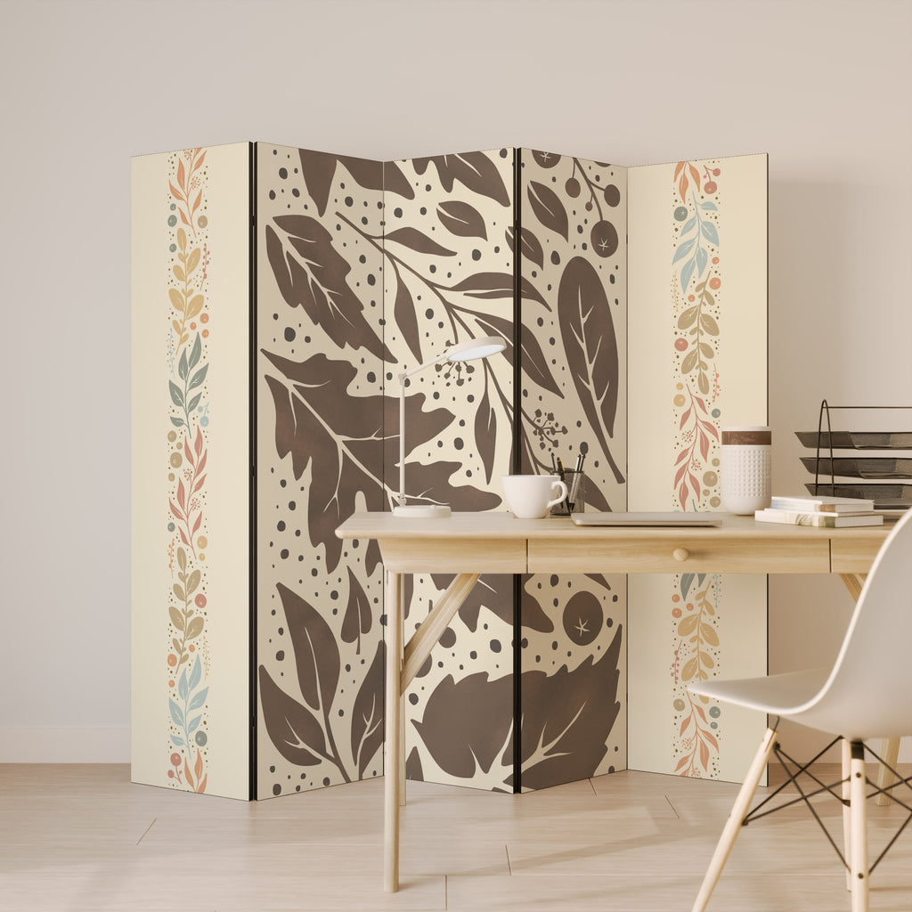 FOLIAGE TALES Dekorativ rumsavdelare – 5 paneler