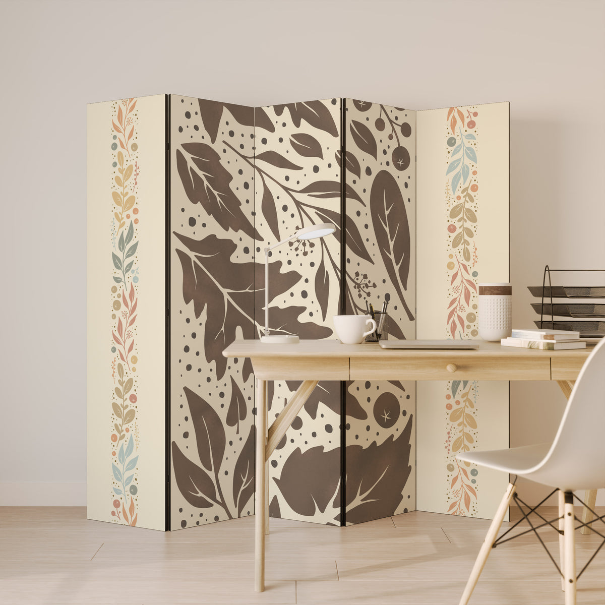 FOLIAGE TALES Dekorativ rumsavdelare – 5 paneler