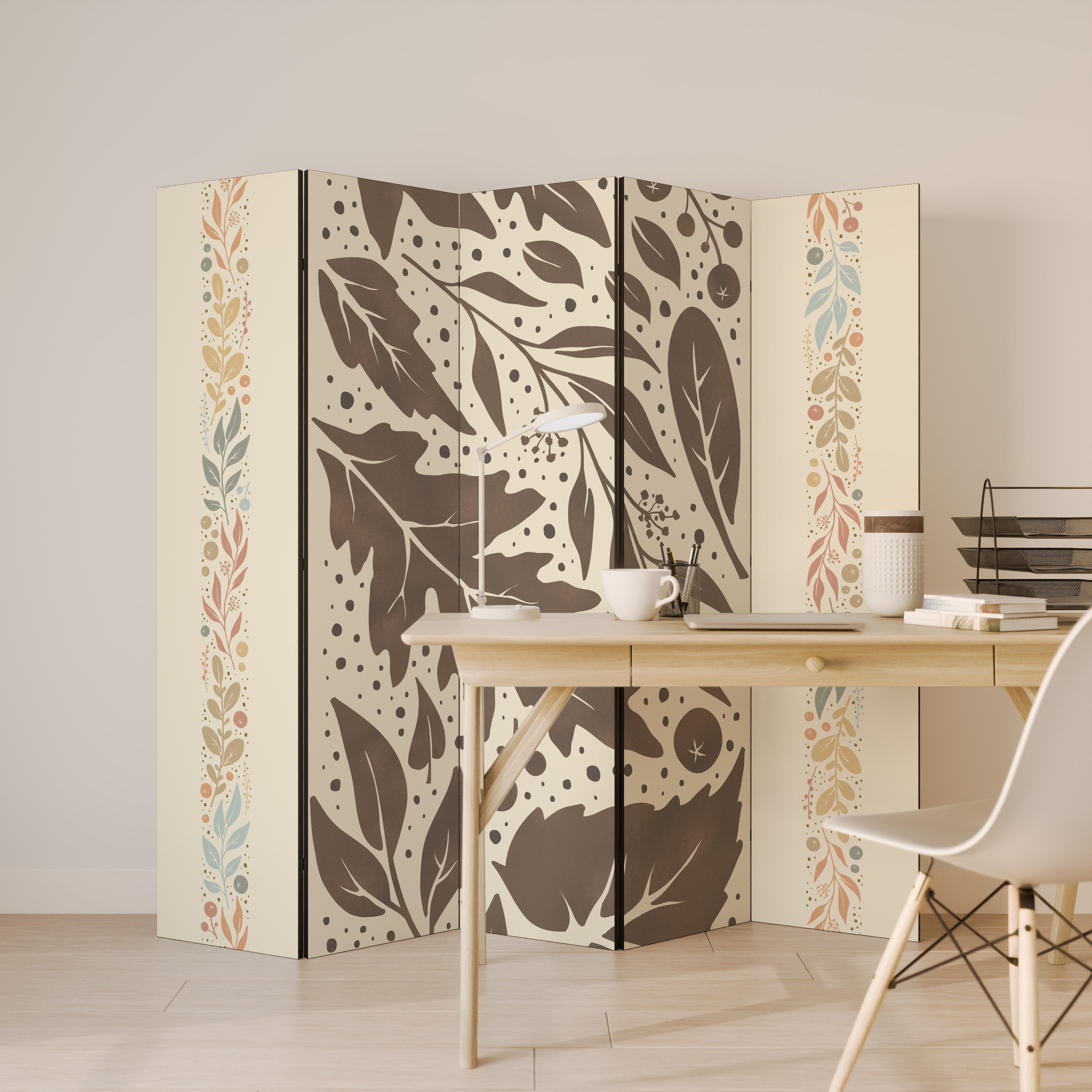 FOLIAGE TALES Dekorativ rumsavdelare – 5 paneler