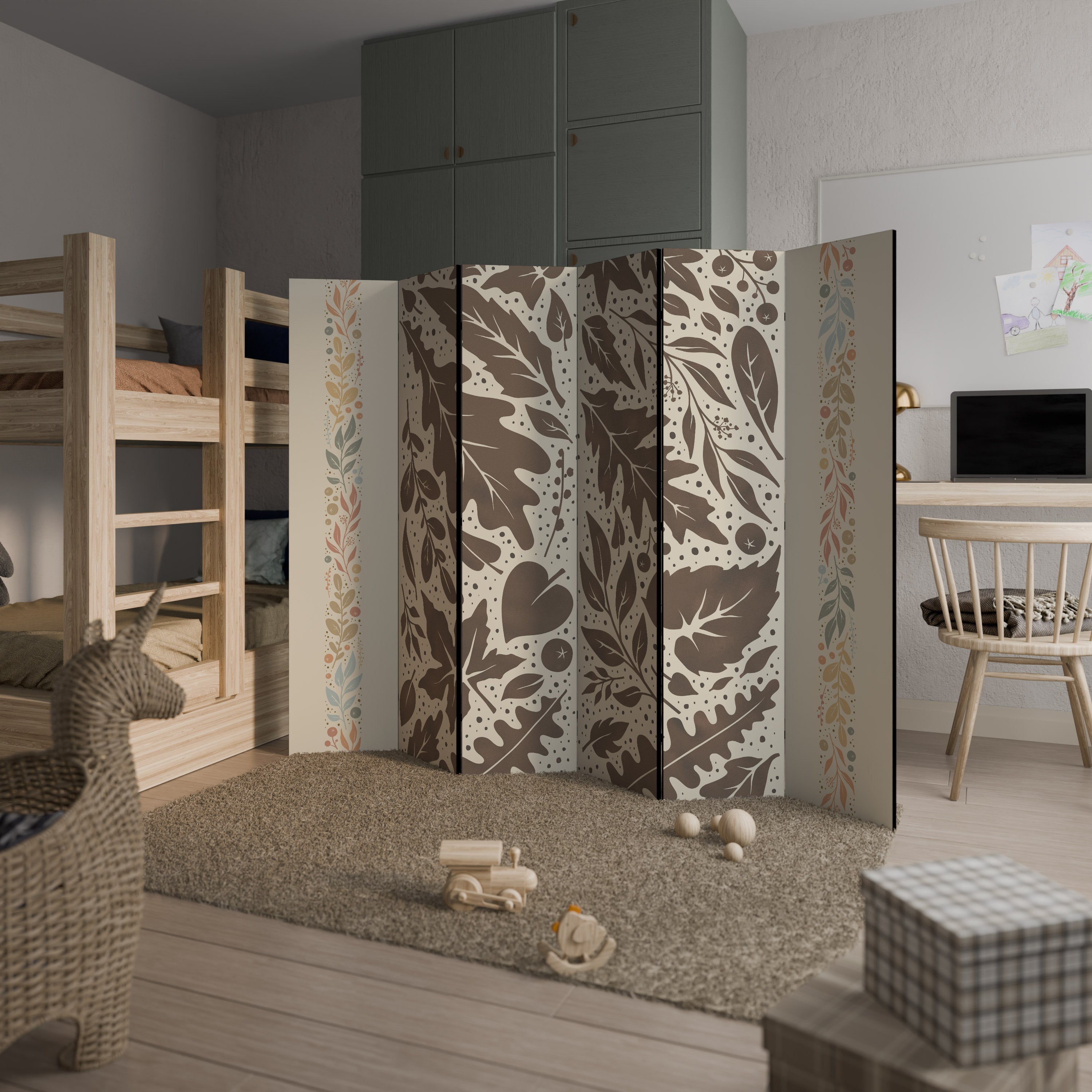 FOLIAGE TALES Dekorativ rumsavdelare med 6 paneler