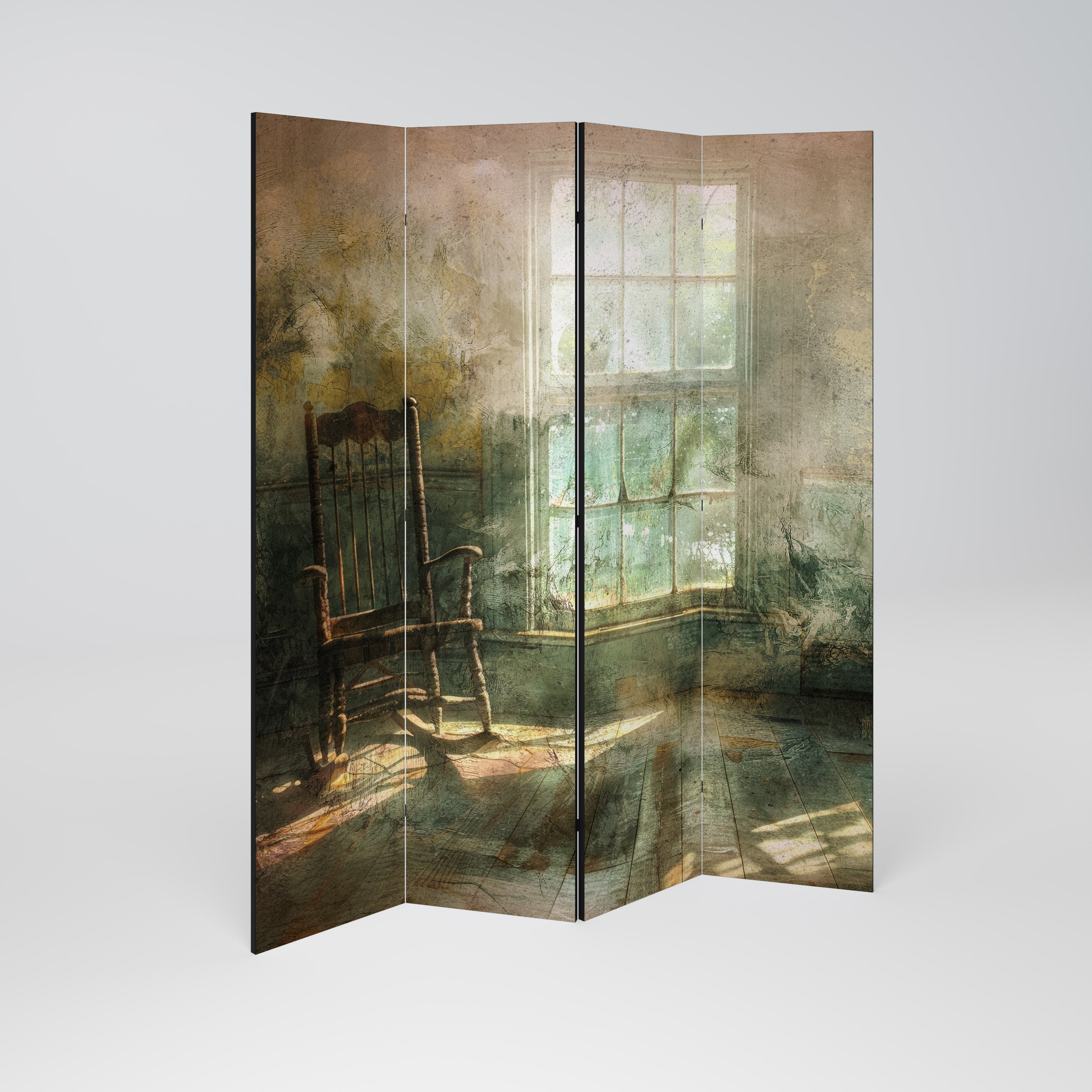 SUNLIT STILLNESS Dekorativ rumsavdelare med 4 paneler