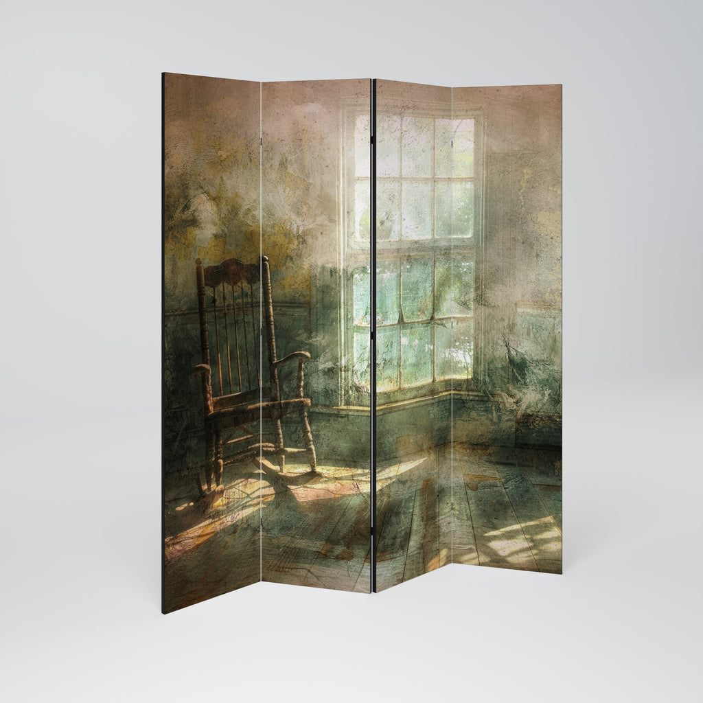 SUNLIT STILLNESS Dekorativ rumsavdelare med 4 paneler