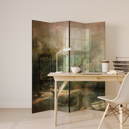 SUNLIT STILLNESS Decorative 4-Panel Room Divider