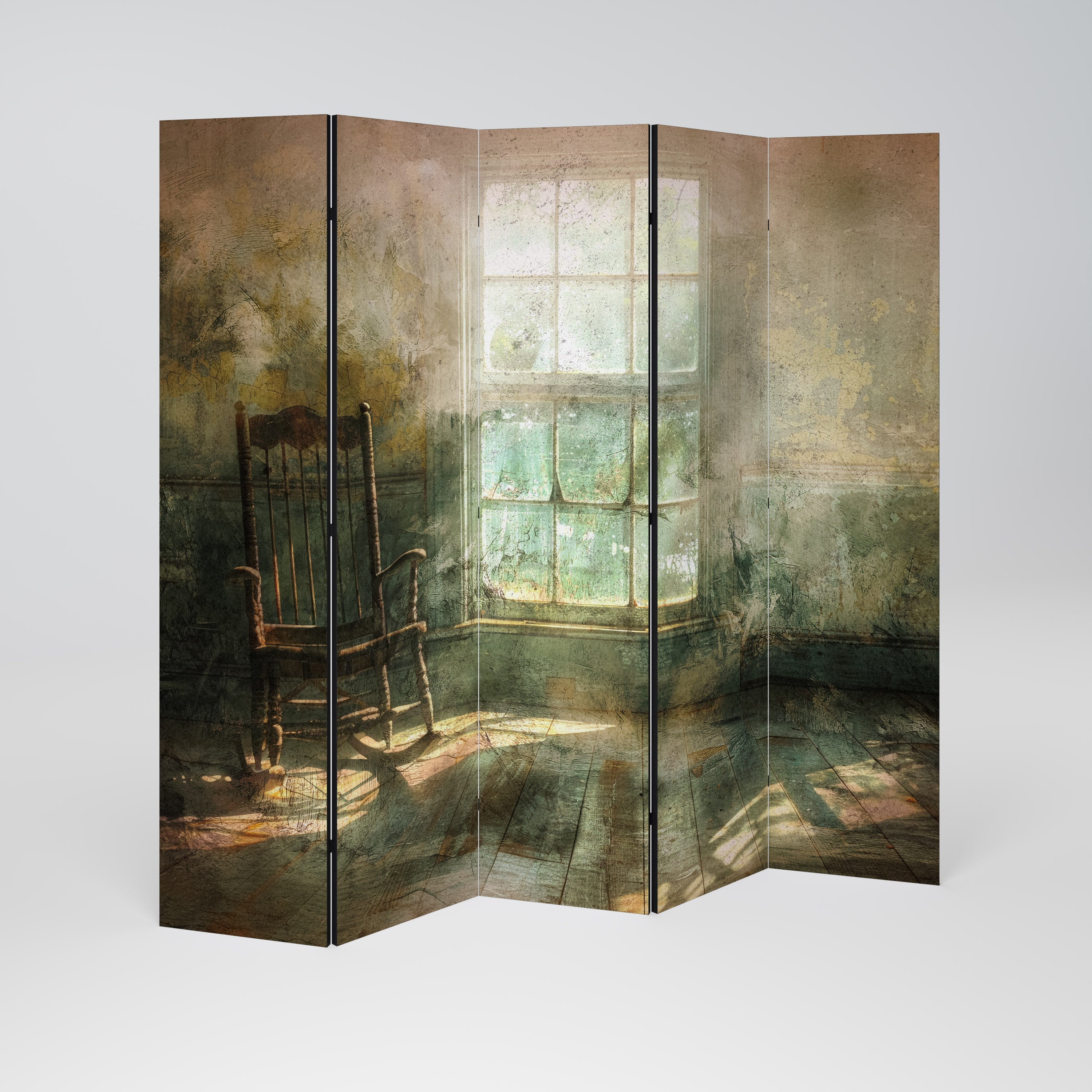 SUNLIT STILLNESS Dekorativ rumsavdelare – 5 paneler