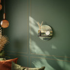 MORNING BY THE LAKE Round Art Shelf In Black Finish