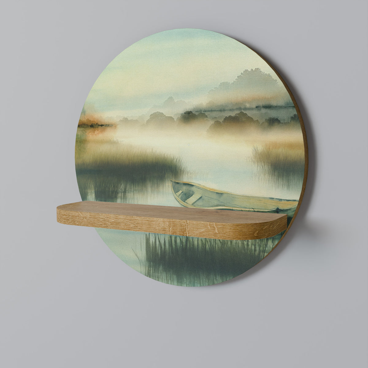MORNING BY THE LAKE Art Shelf