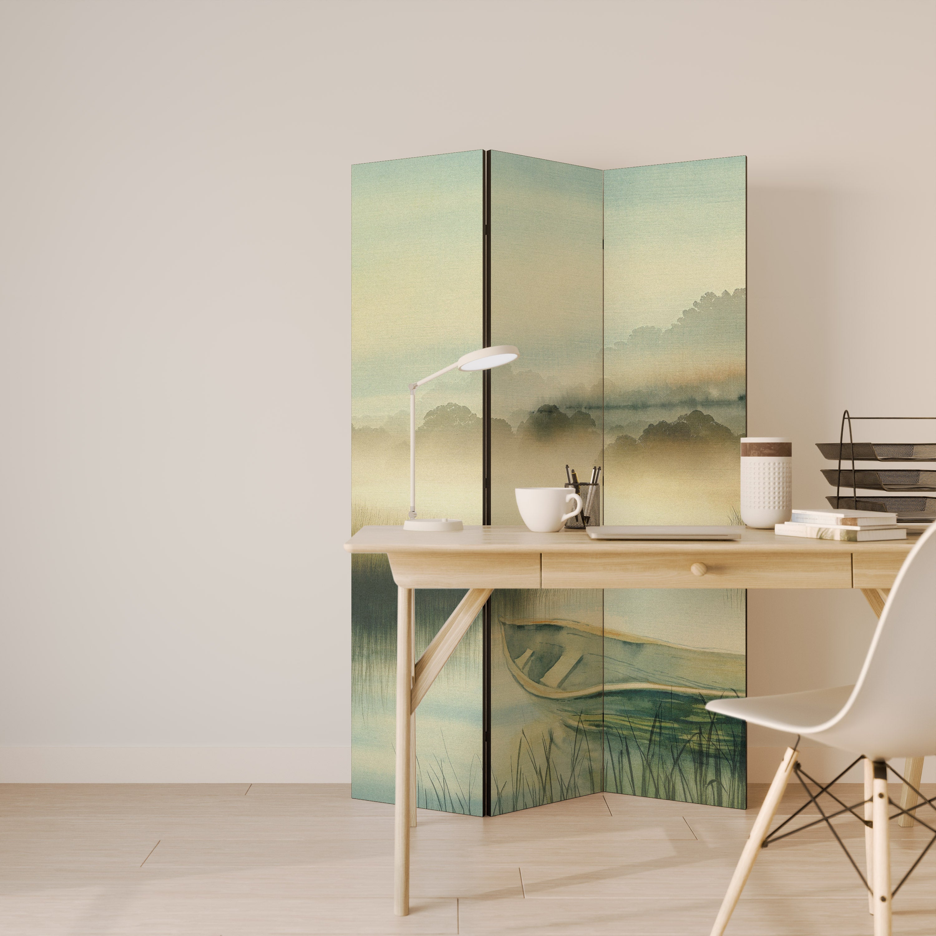 MORNING BY THE LAKE 3-Panel Room Divider