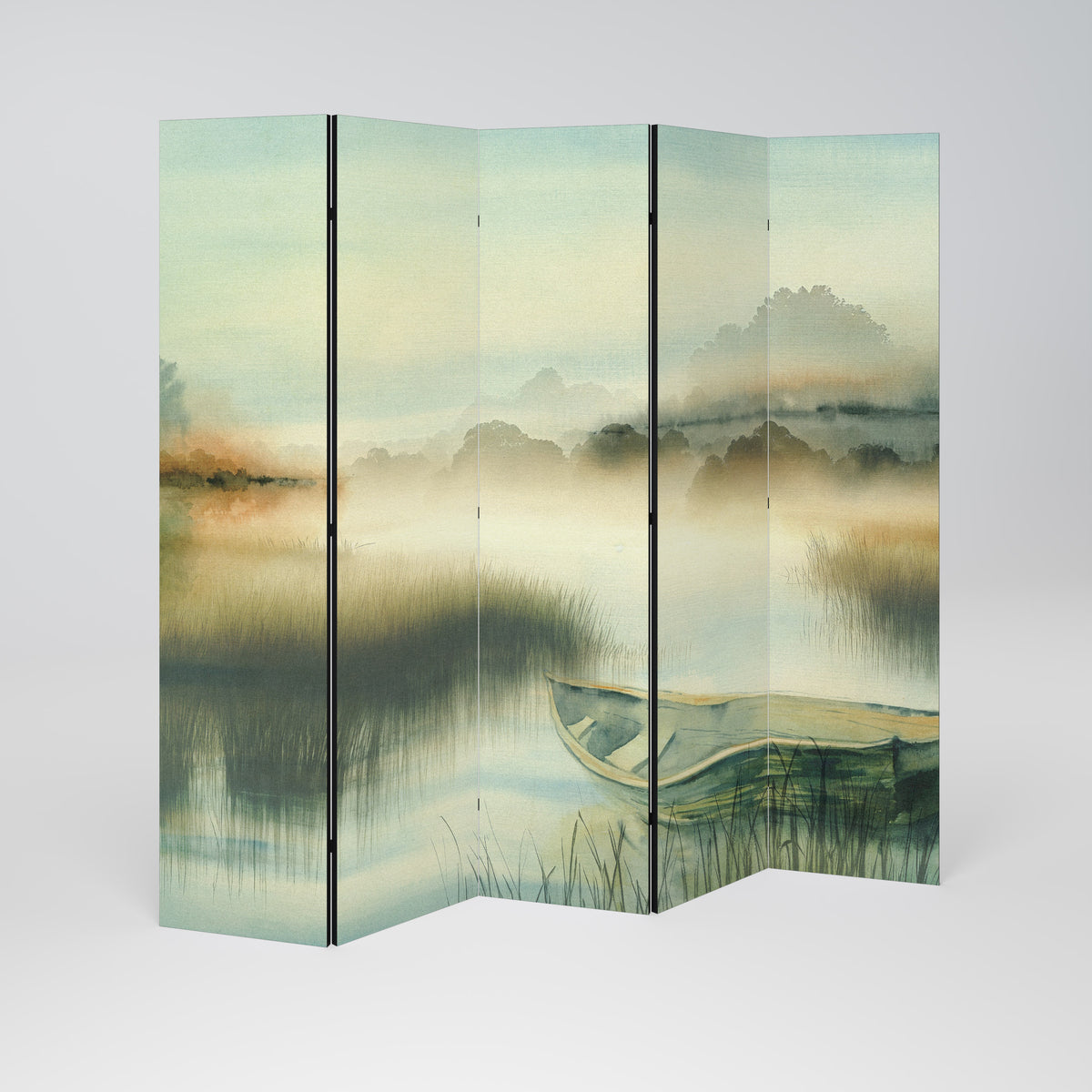 MORNING BY THE LAKE 5-Panel Room Divider