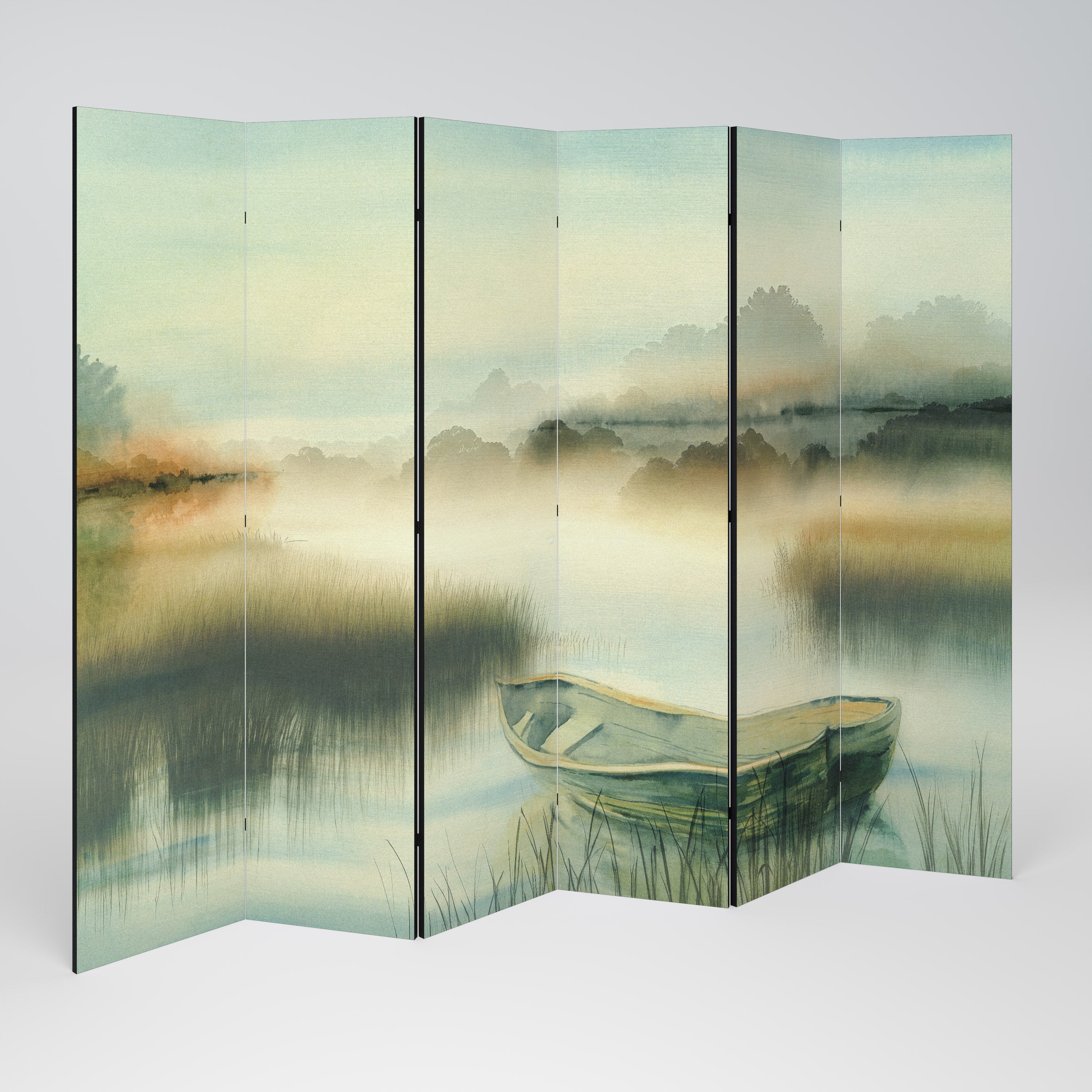 MORNING BY THE LAKE 6-Panel Room Divider