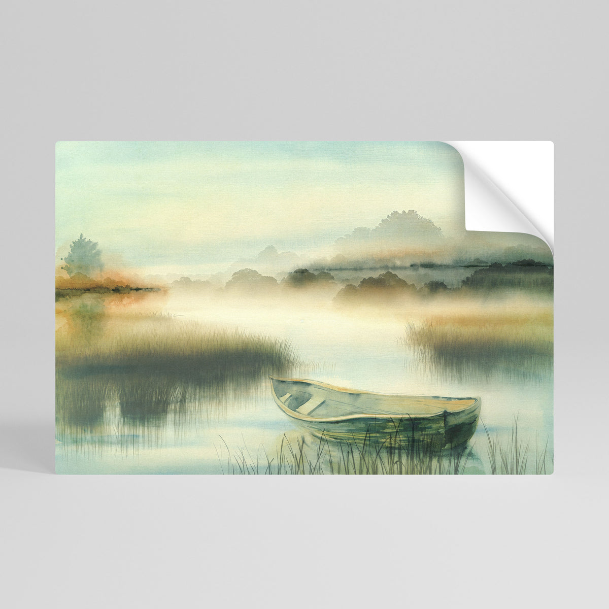 MORNING BY THE LAKE Peel and Stick Horizontal Poster