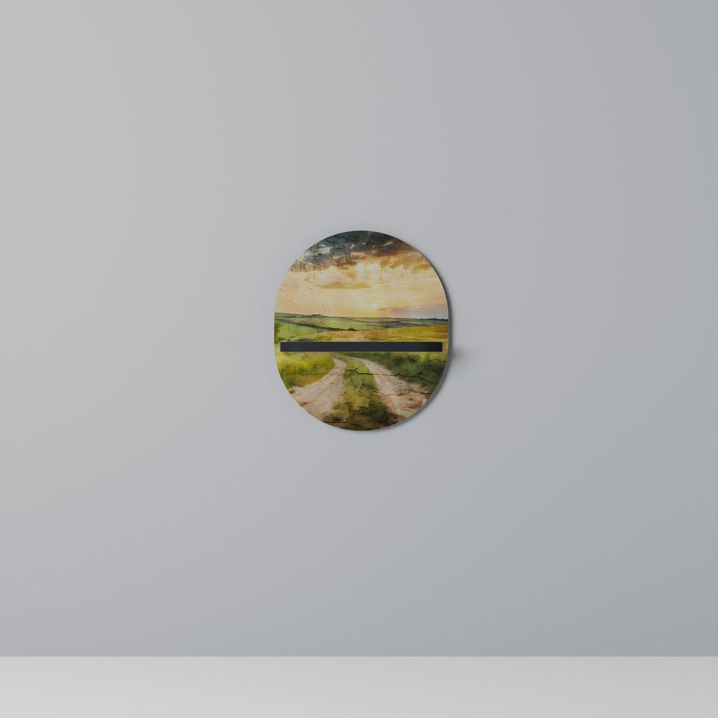 SUNSET PATH Oval konsthylla i svart finish