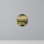 SUNSET PATH Oval konsthylla i svart finish