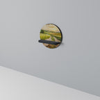 SUNSET PATH Round Art Shelf In Black Finish