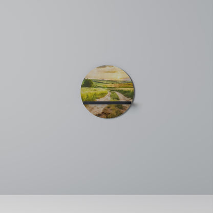 SUNSET PATH Rund konsthylla i svart finish
