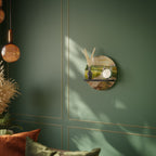 SUNSET PATH Round Art Shelf In Black Finish