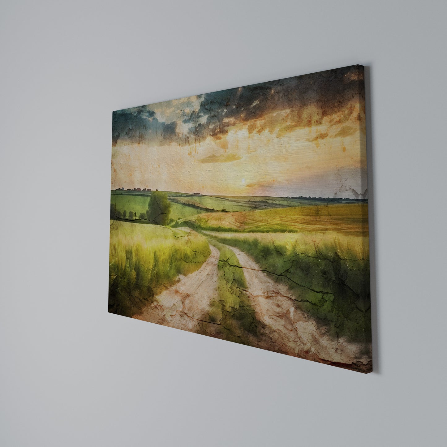 SUNSET PATH Horizontal Canvas Print
