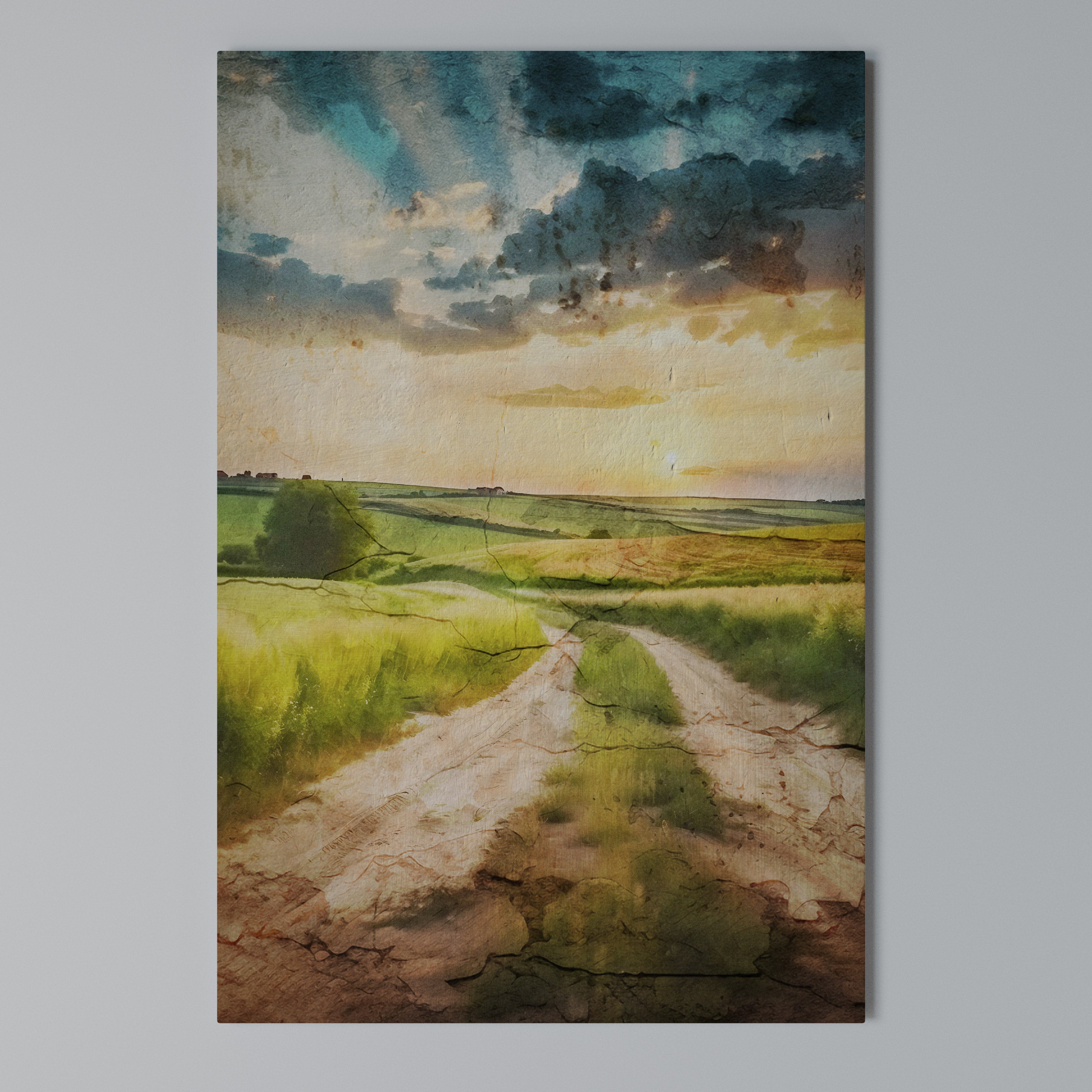 SUNSET PATH Vertical Canvas Print