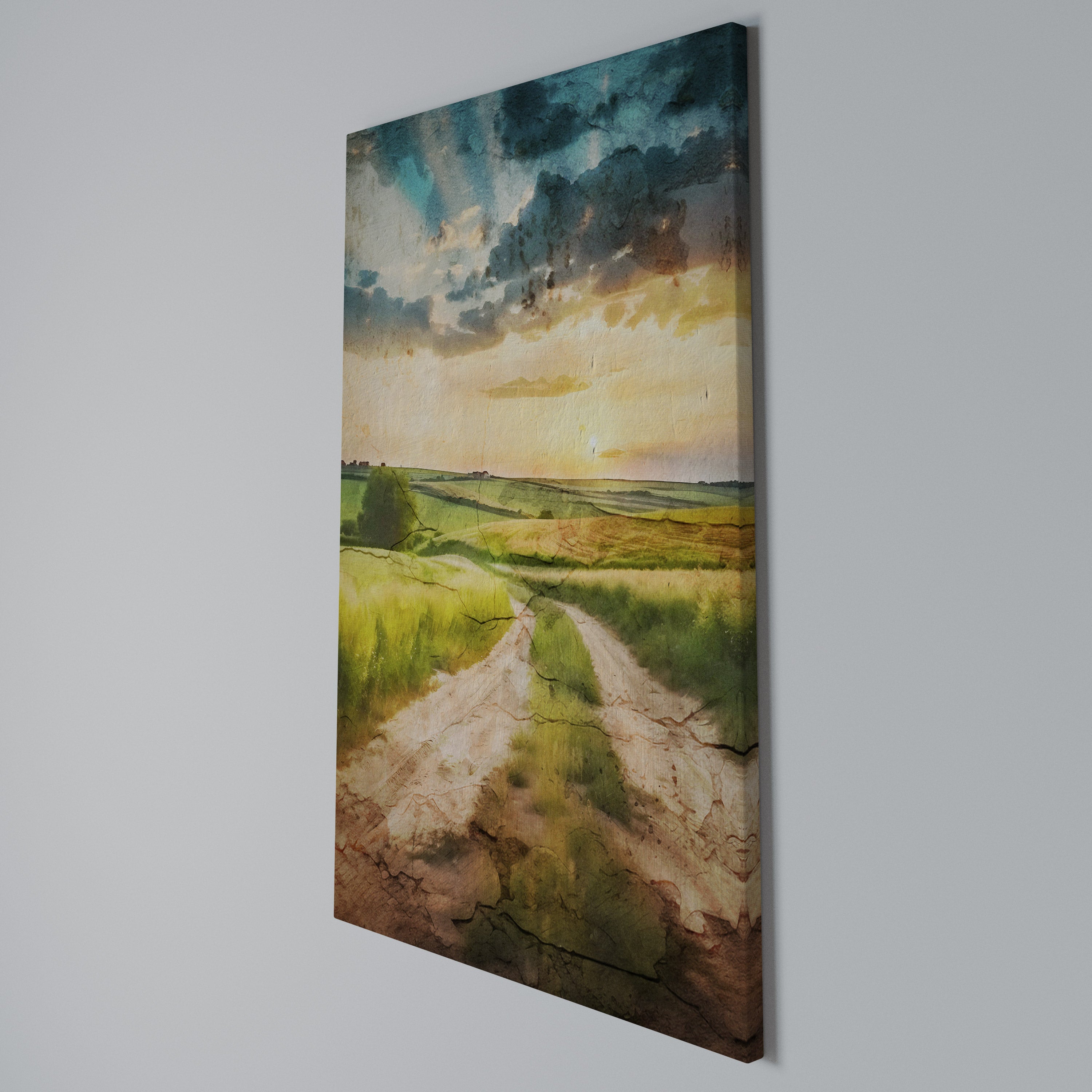 SUNSET PATH Vertical Canvas Print