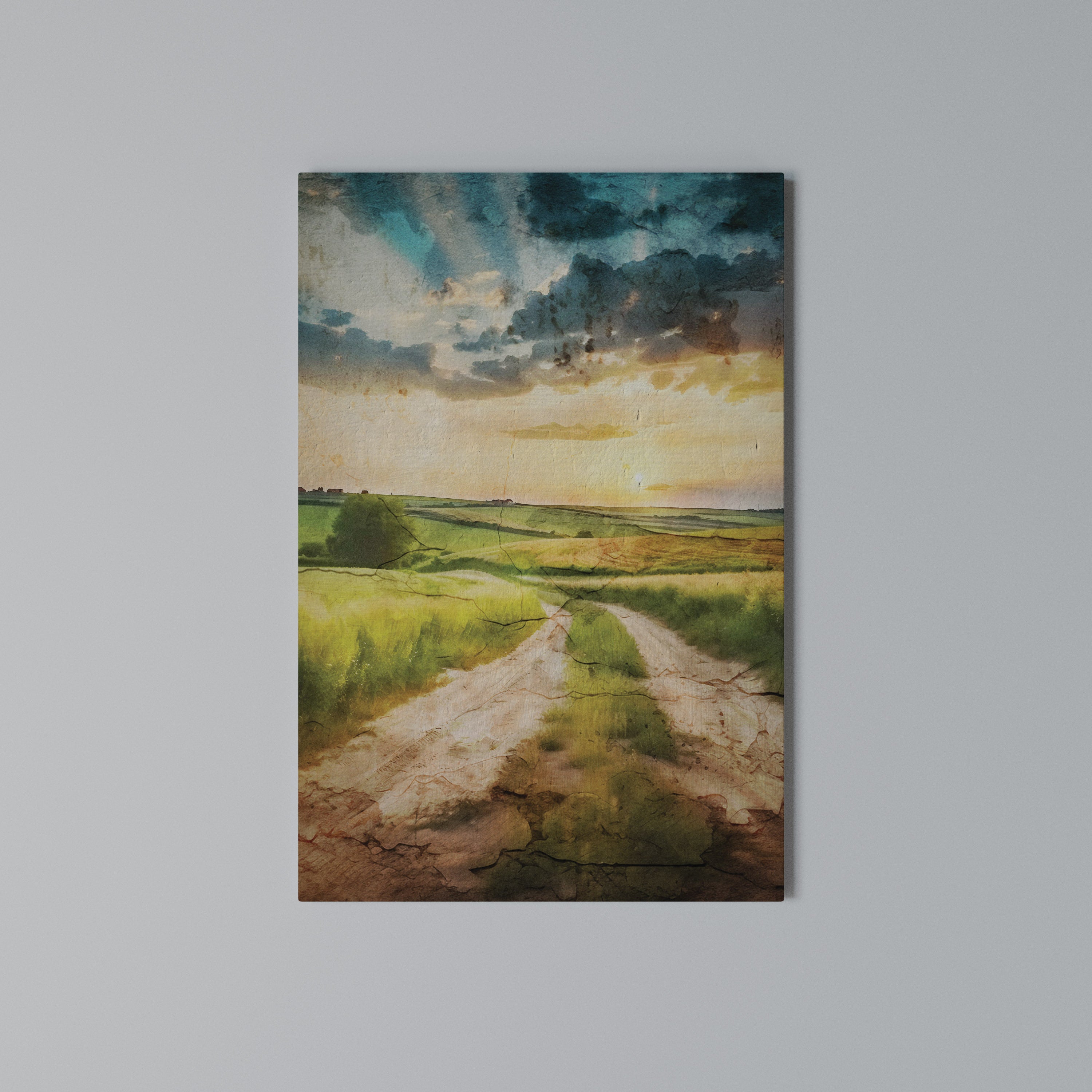 SUNSET PATH Vertical Canvas Print