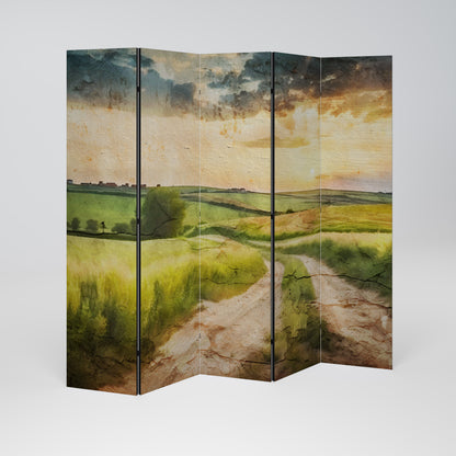 SUNSET PATH Dekorativ rumsavdelare – 5 paneler