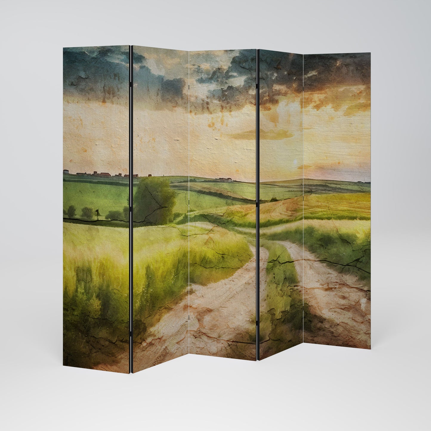 SUNSET PATH Decorative 5-Panel Room Divider