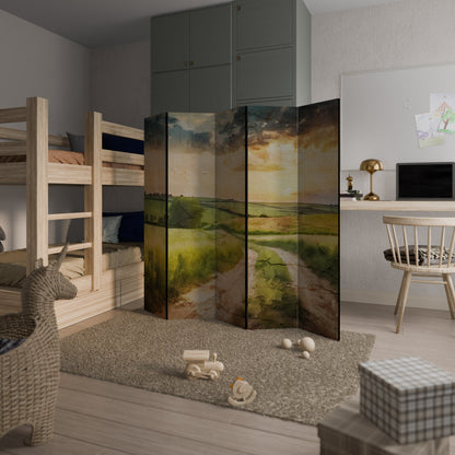 SUNSET PATH Decorative 5-Panel Room Divider