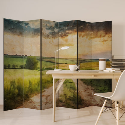 Dekorativ rumsavdelare med 6 paneler SUNSET PATH