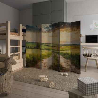 Dekorativ rumsavdelare med 6 paneler SUNSET PATH