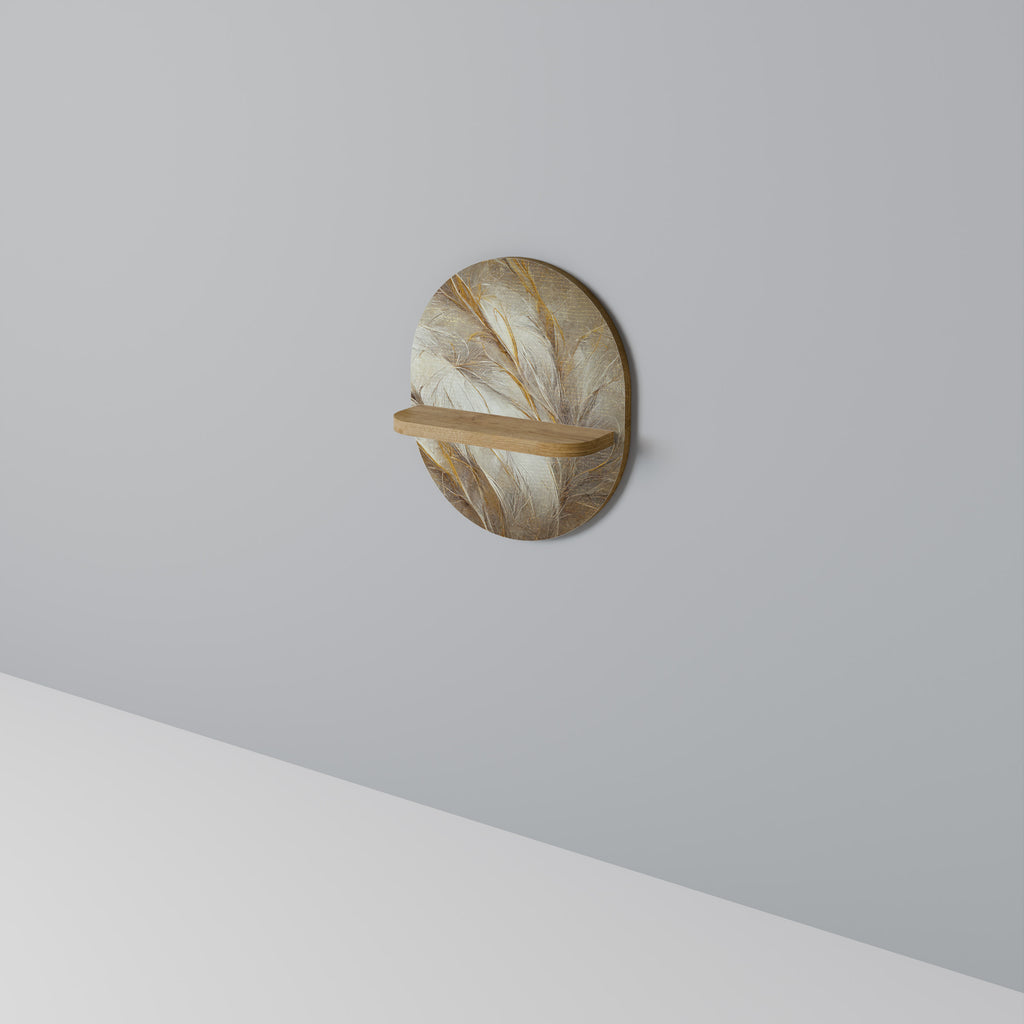 Mjuk fjäderdräkt Oval konsthylla i ekeffekt