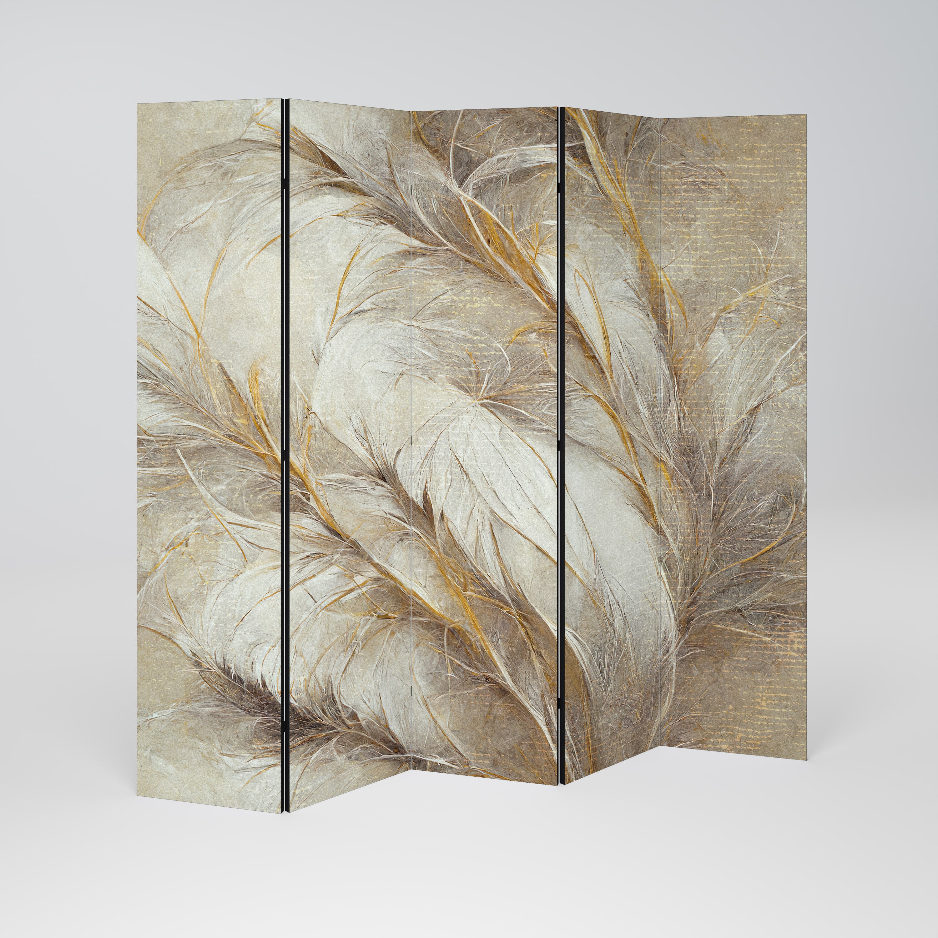 SOFT PLUMAGE Dekorativ rumsavdelare – 5 paneler