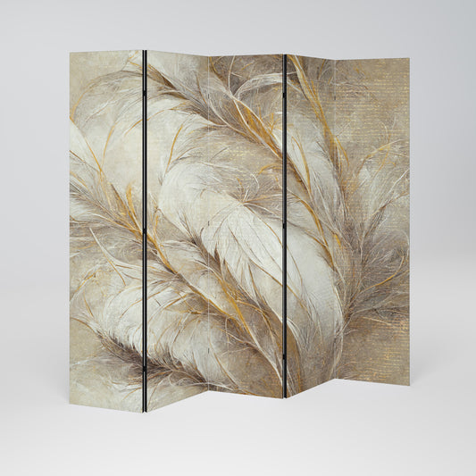 SOFT PLUMAGE Decorative 5-Panel Room Divider