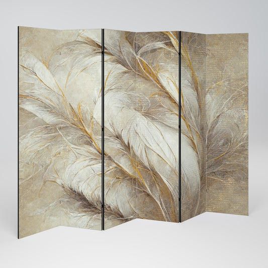 SOFT PLUMAGE Decorative 6-Panel Room Divider