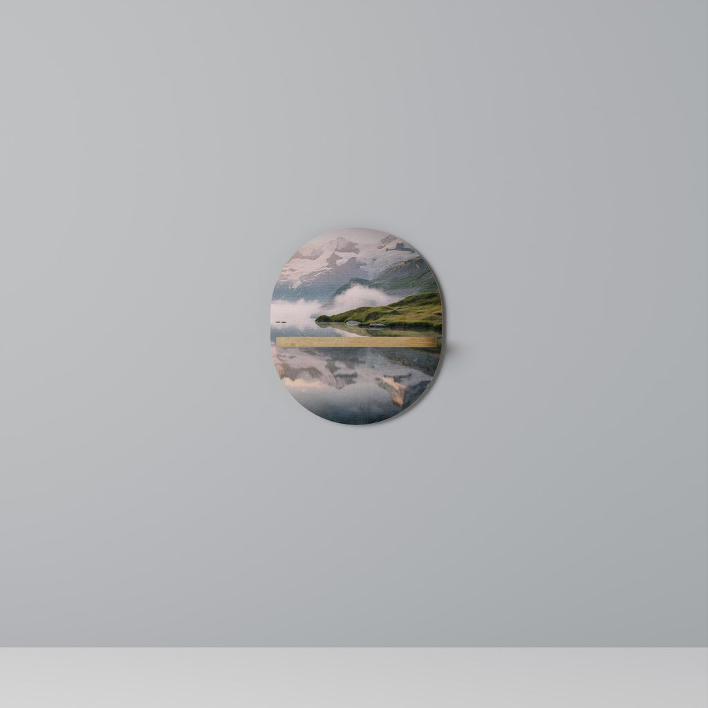 DIMMIG HORIZON Oval konsthylla i ekeffekt