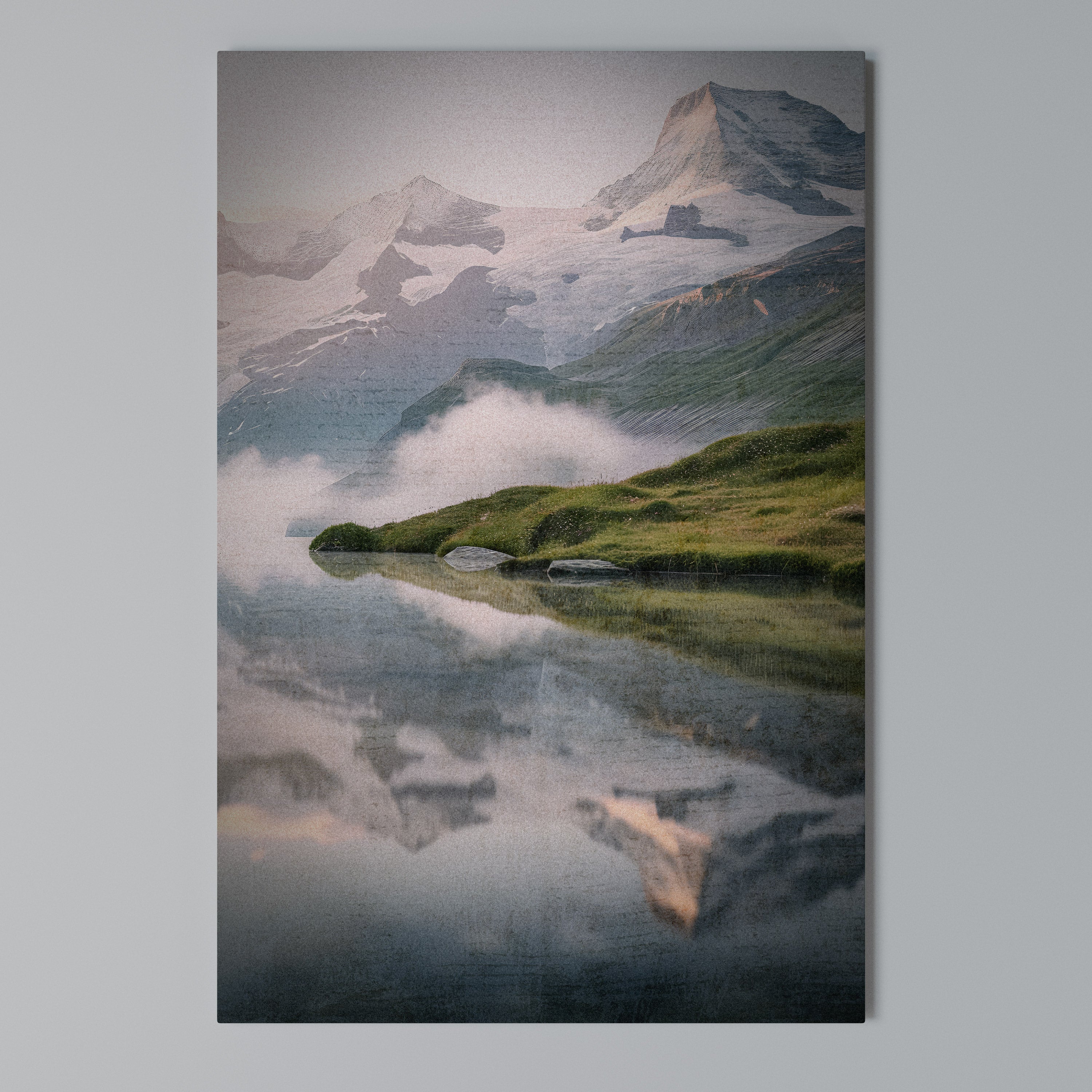 FOGGY HORIZON Vertical Canvas Print