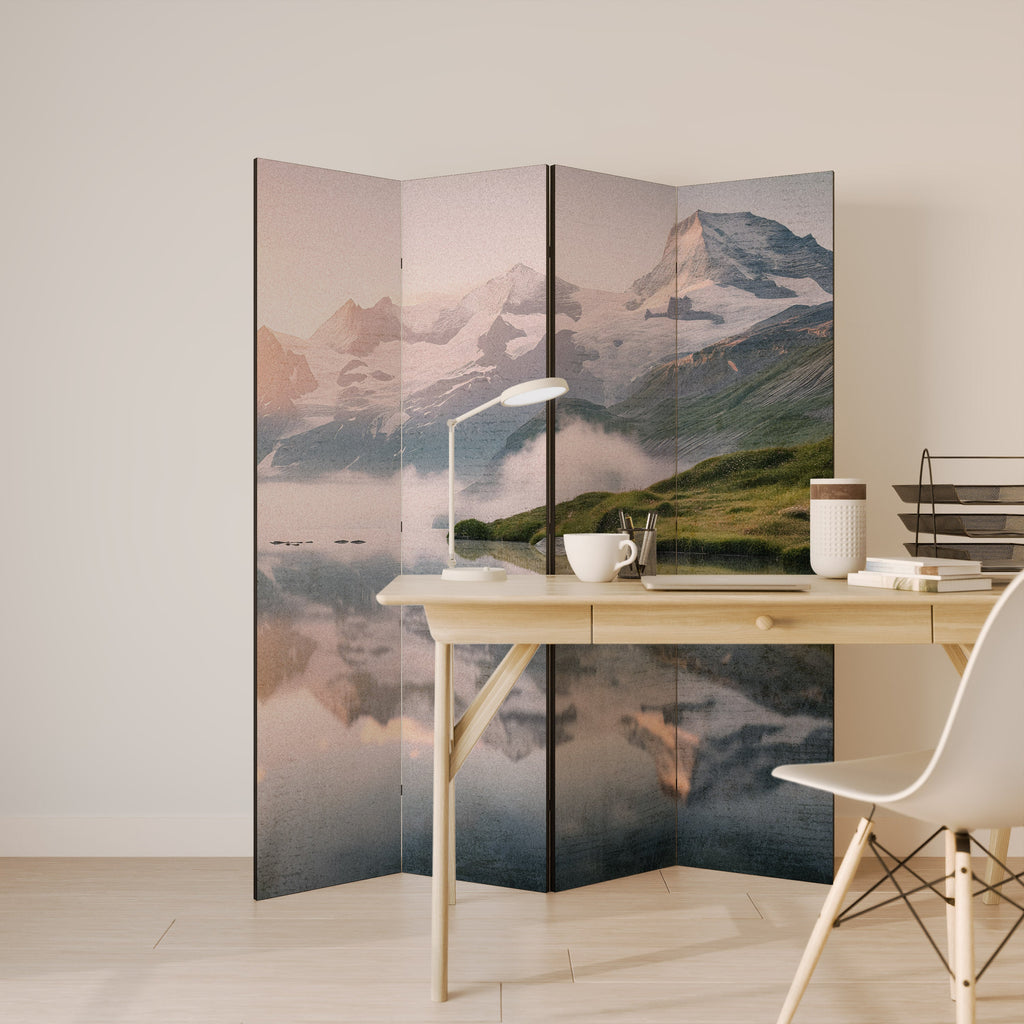FOGGY HORIZON Dekorativ rumsavdelare med 4 paneler