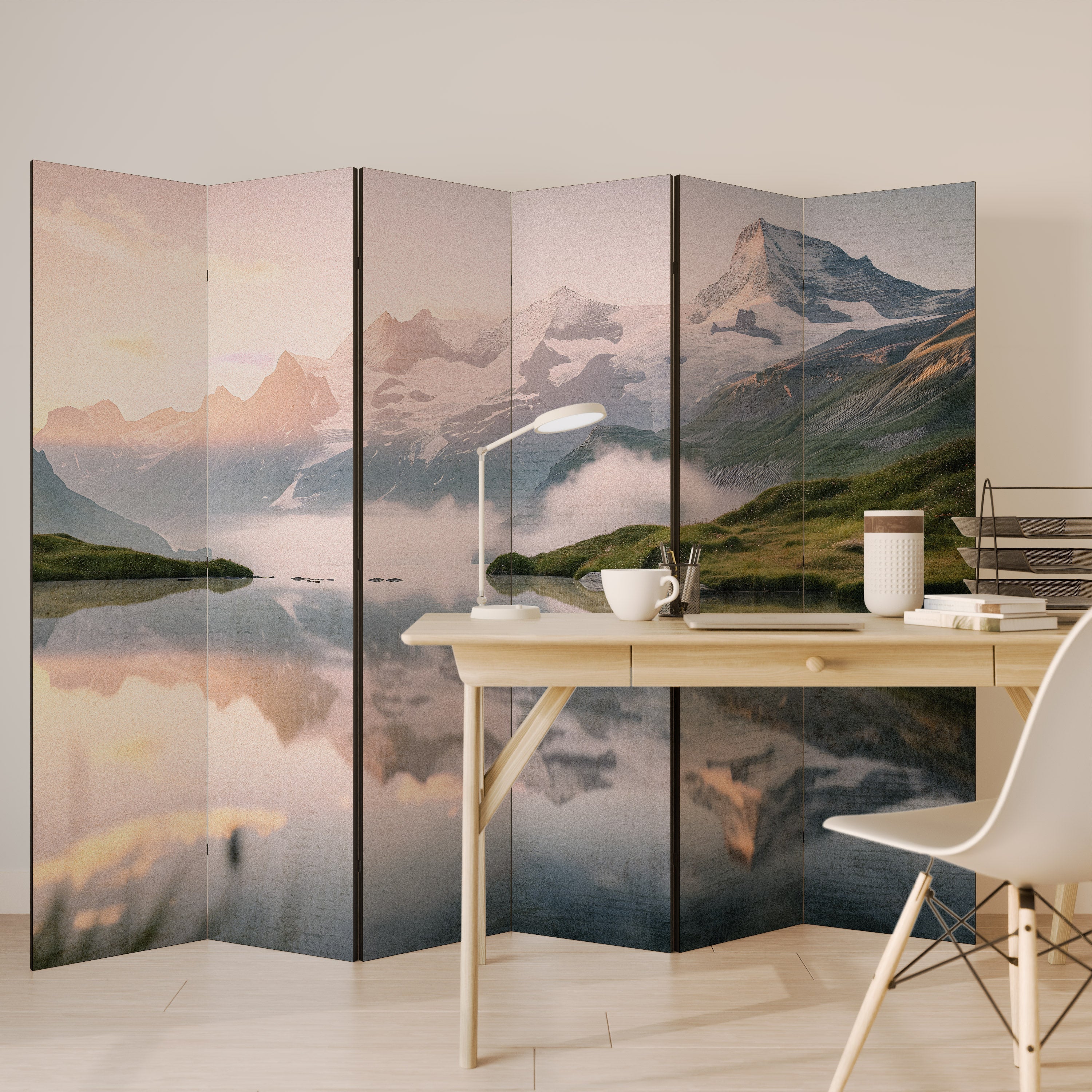 FOGGY HORIZON Dekorativ rumsavdelare med 6 paneler
