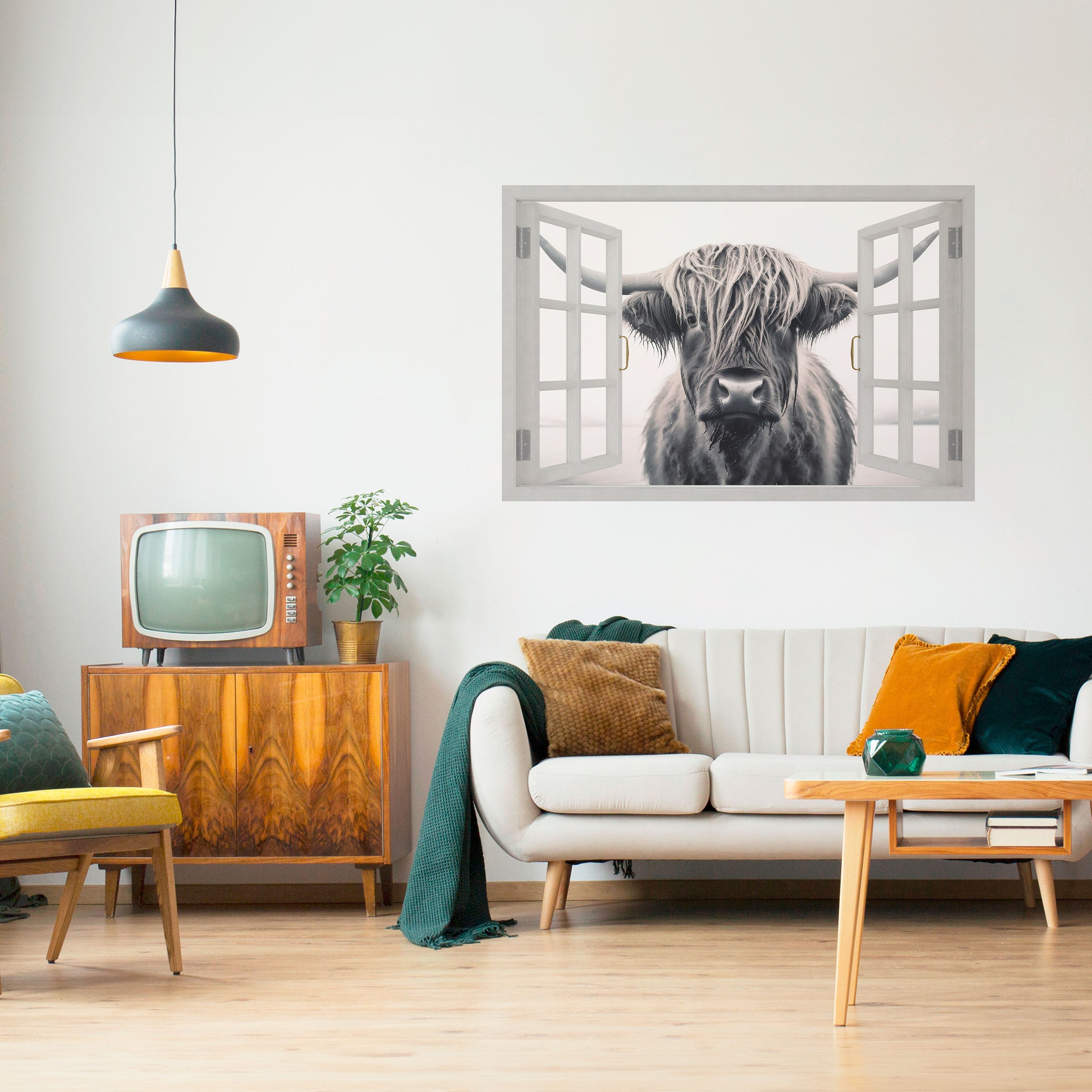 VILDA FÖNSTERUTSIKTER Dra av och klistra horisontell poster