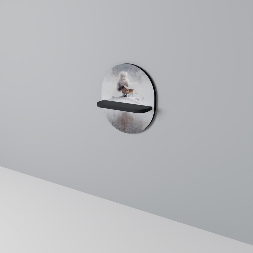 SILENT CABIN Oval konsthylla i svart finish