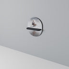 SILENT CABIN Oval Art Shelf In Black Finish