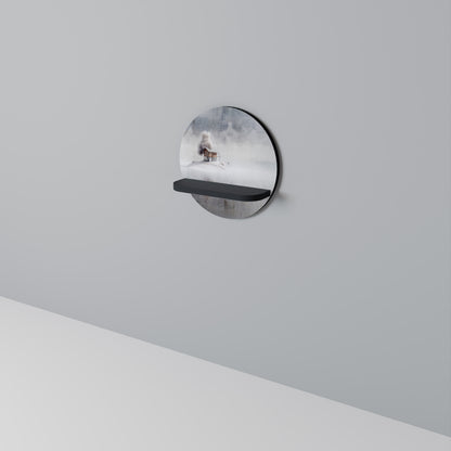 SILENT CABIN Rund konsthylla i svart finish