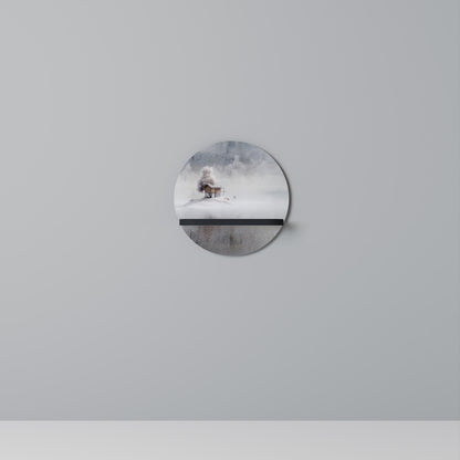 SILENT CABIN Rund konsthylla i svart finish