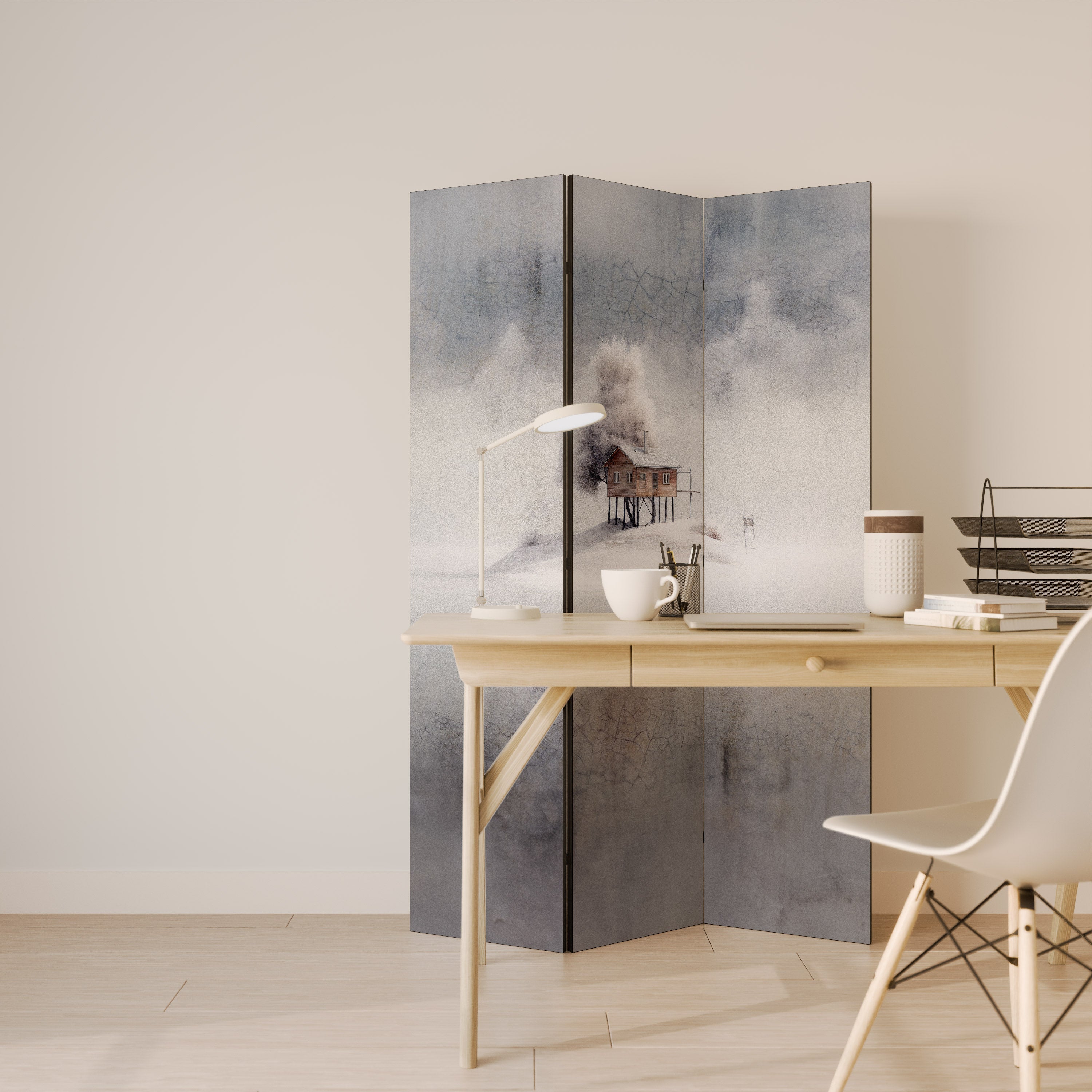 Dekorativ rumsavdelare med 3 paneler SILENT CABIN