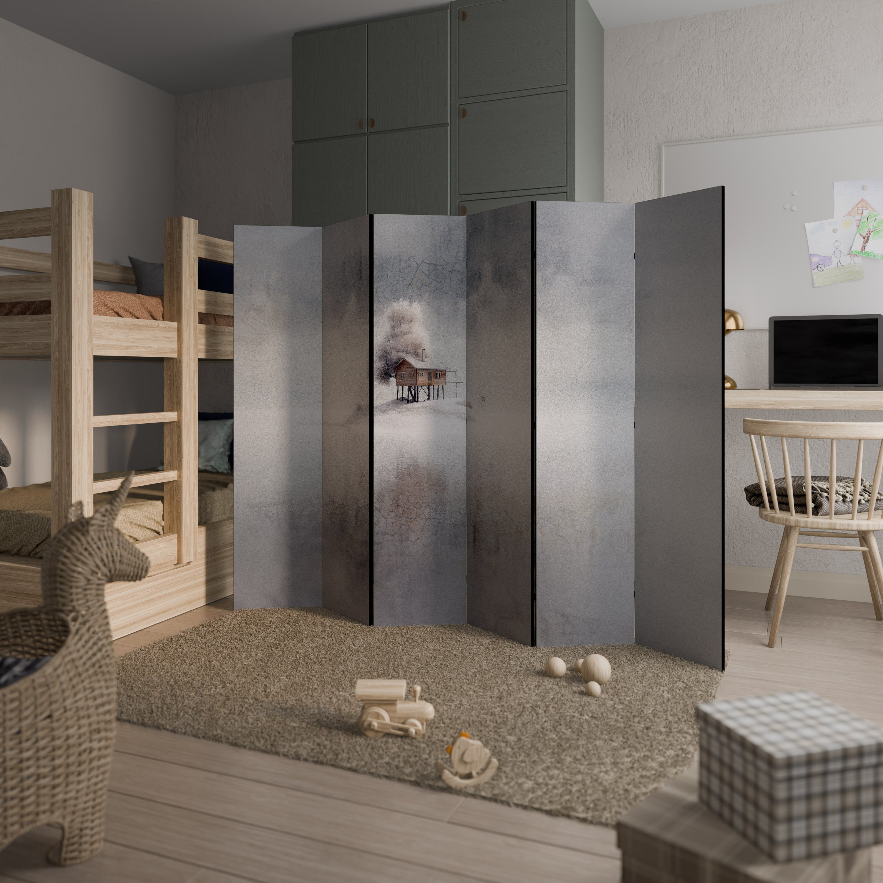 Dekorativ rumsavdelare med 6 paneler SILENT CABIN