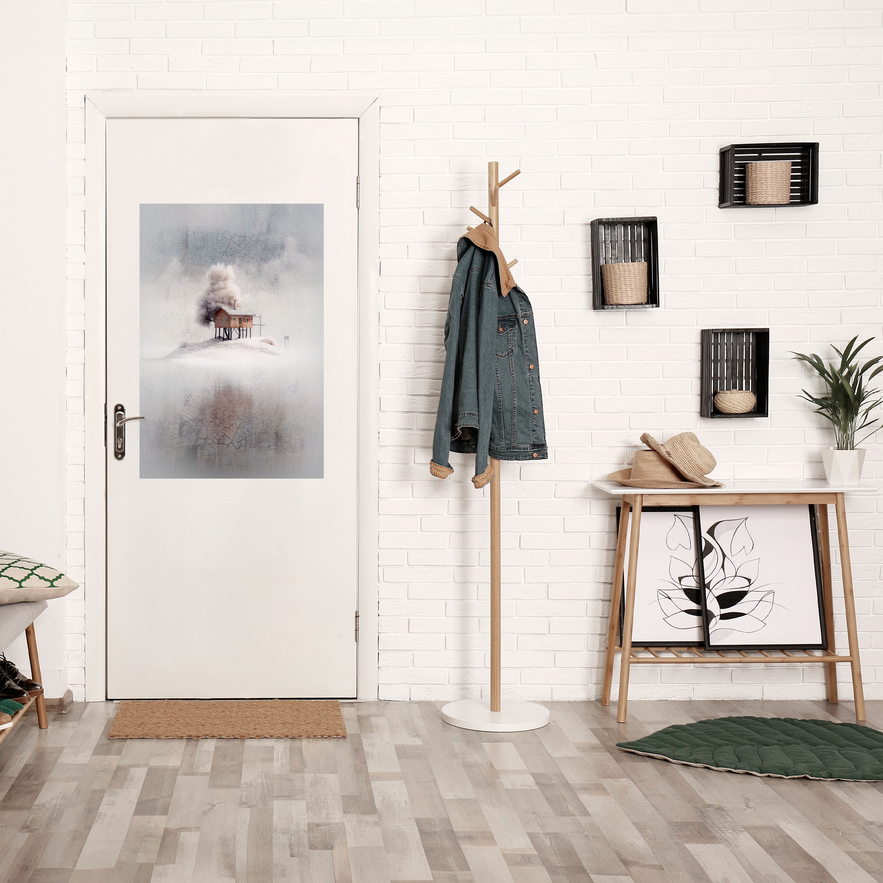 TYST STUGA, vertikal poster med självhäftande klistermärke
