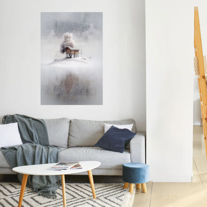 TYST STUGA, vertikal poster med självhäftande klistermärke